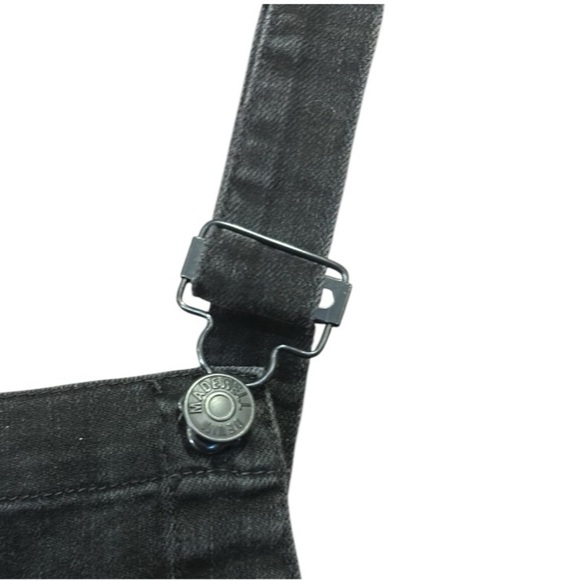 Madewell Skinny Overalls in Lunar Black Wash Raw Hem Small - Picture 9 of 14